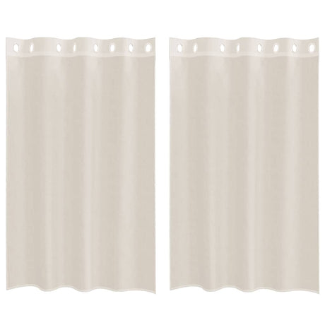 Vidaxl gordijnen voile met doorvoertules 2 st 140x175 cm crèmekleurig