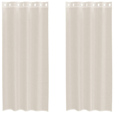 Vidaxl gordijnen voile met doorvoertules 2 st 140x245 cm crèmekleurig