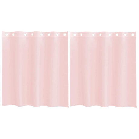 Vidaxl gordijnen voile met doorvoertules 2 st 140x140 cm lichtroze