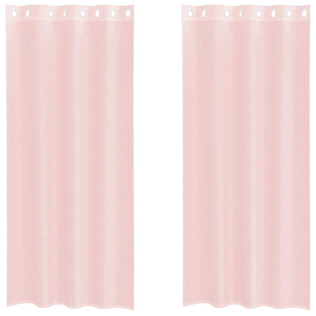 Vidaxl gordijnen voile met doorvoertules 2 st 140x245 cm lichtroze