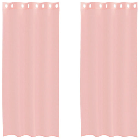Vidaxl gordijnen met doorvoertules 2 st 140x225 cm roze