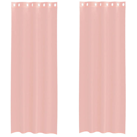 Vidaxl gordijnen voile met doorvoertules 2 st 140x300 cm roze
