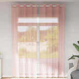 Vidaxl gordijnen voile met doorvoertules 2 st 140x300 cm roze