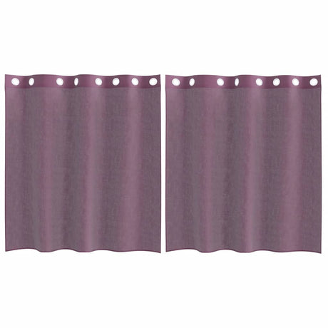 Vidaxl gordijnen voile met doorvoertules 2 st paars 140x140 cm