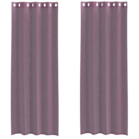 Vidaxl gordijnen voile met doorvoertules 2 st 140x300 cm paars