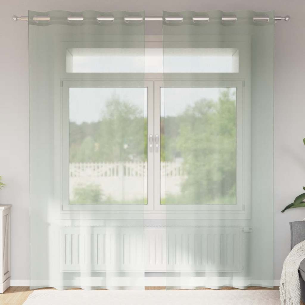 Vidaxl gordijnen voile met doorvoertules 2 st 140x225 cm lichtgrijs