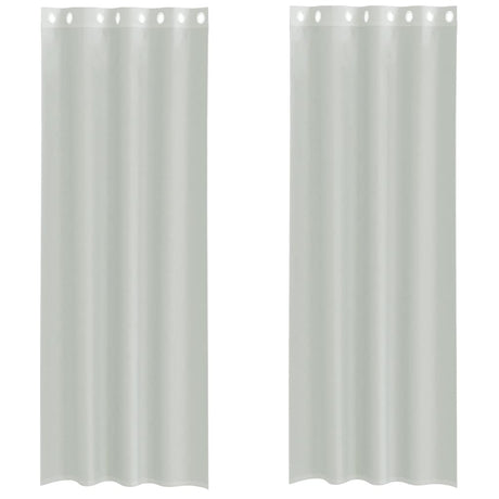Vidaxl gordijnen voile met doorvoertules 2 st 140x260 cm lichtgrijs