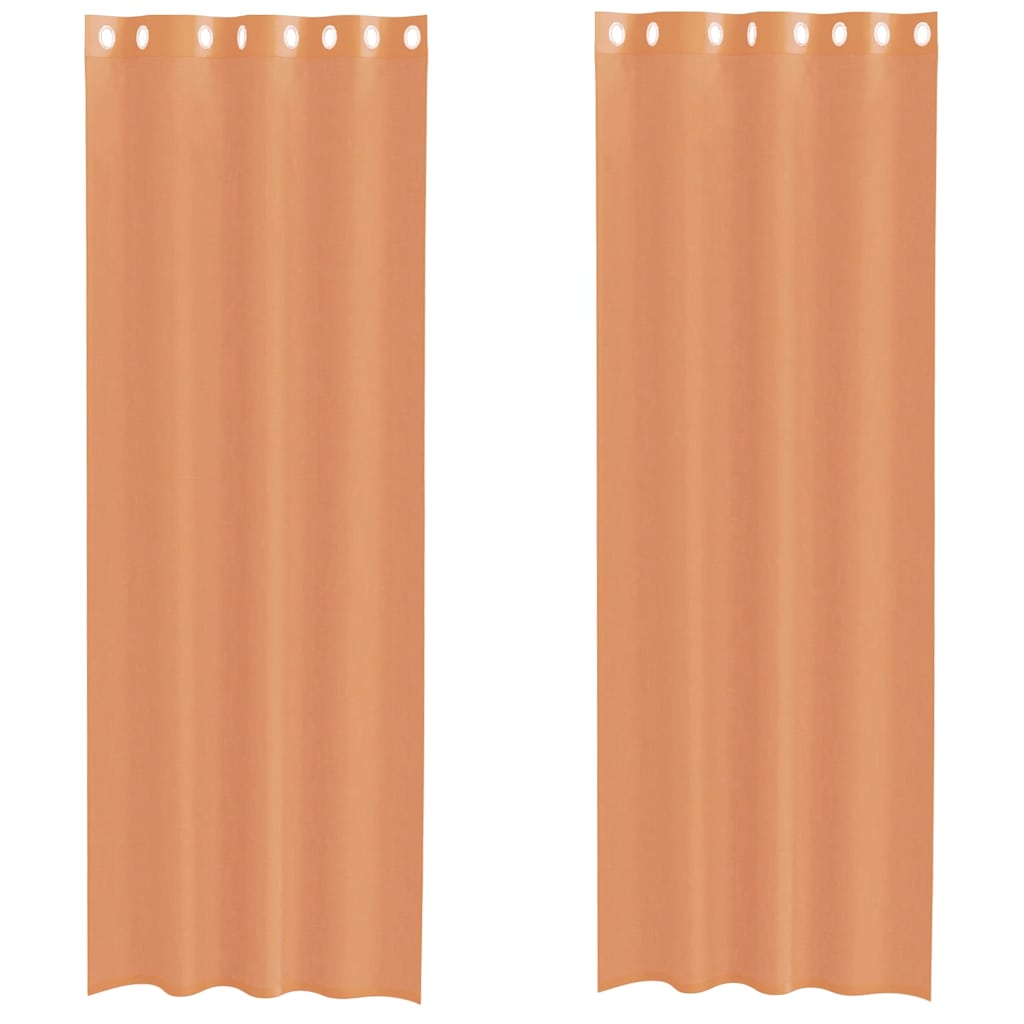 Vidaxl gordijnen voile met doorvoertules 2 st terracotta