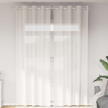 Vidaxl gordijnen voile met doorvoertules 2 st wit