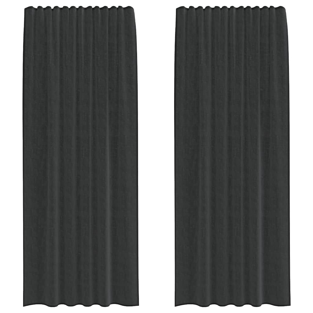 Vidaxl gordijnen voile met roedezakken 2 st zwart