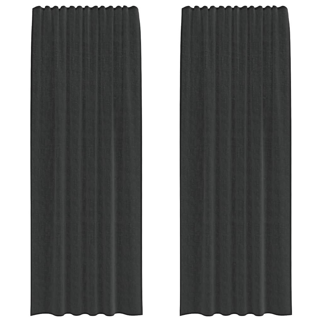 Vidaxl gordijnen voile met roedezakken 2 st zwart