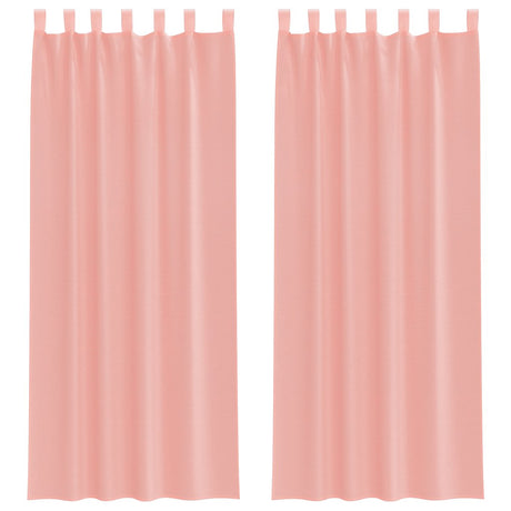Vidaxl gordijnen voile met roedezakken 2 st roze