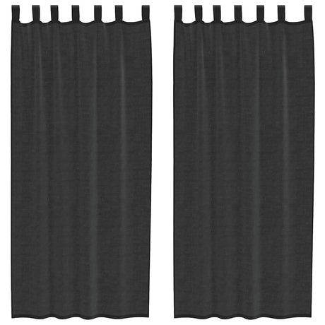 Vidaxl gordijnen voile met tab top 2 st zwart