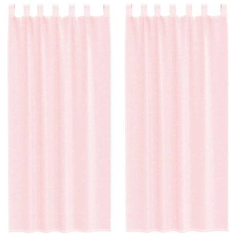 Vidaxl gordijnen voile met lussen 2 st 140x225 cm lichtroze