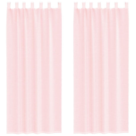 Vidaxl gordijnen voile met lussen 2 st 140x260 cm lichtroze