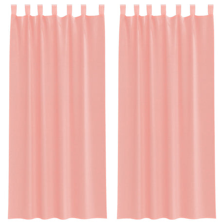 Vidaxl gordijnen voile met lussen 2 st 140x225 cm roze