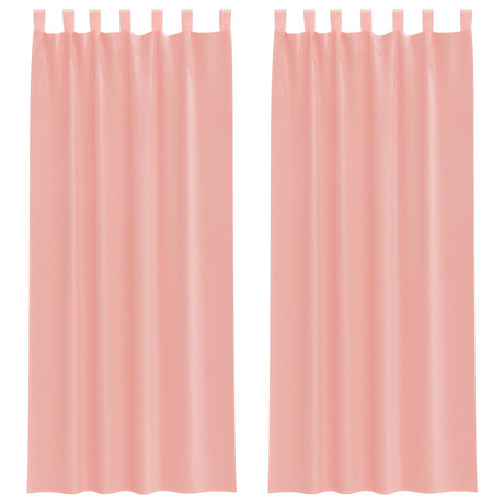 Vidaxl gordijnen voile met lussen 2 st 140x260 cm roze