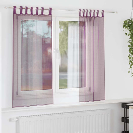 Vidaxl gordijnen met lussen 2 st 140x175 cm paars
