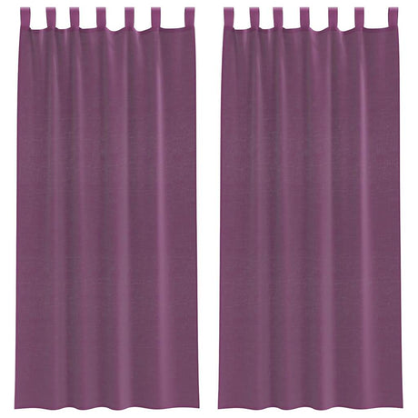Vidaxl gordijnen voile met lussen 2 st 140x225 cm paars