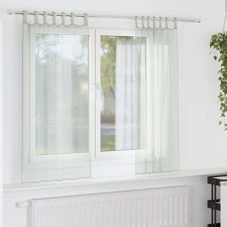 Vidaxl gordijnen voile met lussen 2 st 140x140 cm lichtgrijs