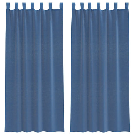 Vidaxl gordijnen voile met lussen 2 st 140x245 cm koningsblauw