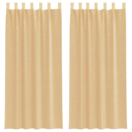 Vidaxl gordijnen met lussen 2 st 140x225 cm zand