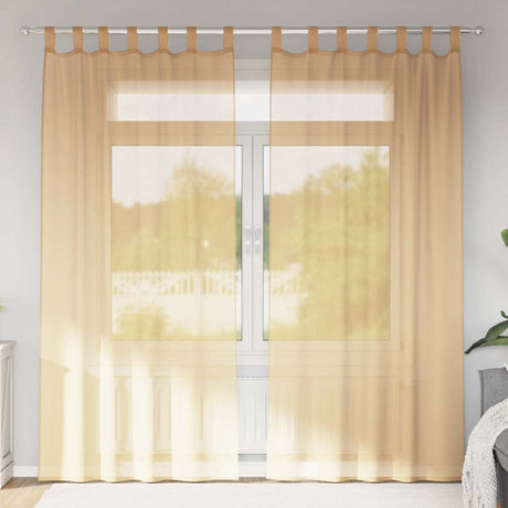 Vidaxl gordijnen met lussen 2 st 140x245 cm zand