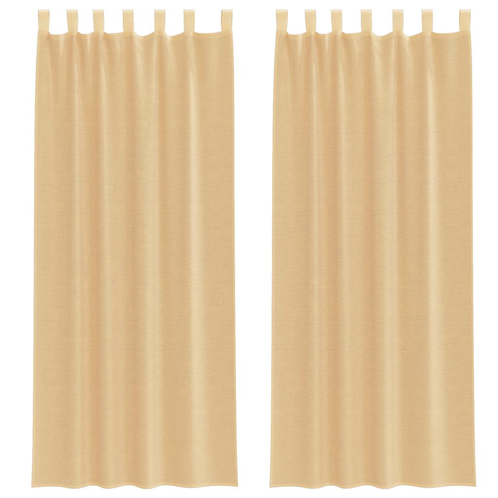 Vidaxl voile gordijnen met lussen 2 st 140x260 cm zand