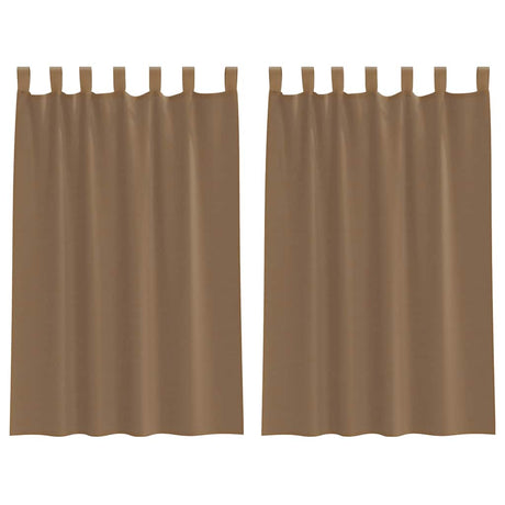 Vidaxl gordijnen voile met lussen 2 st 140x175 cm lichtbruin