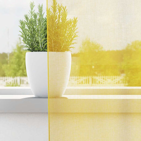 Vidaxl gordijnen voile met lussen 2 st 140x140 cm geel