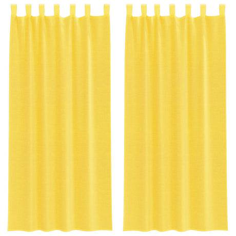 Vidaxl gordijnen voile met lussen 2 st 140x225 cm geel