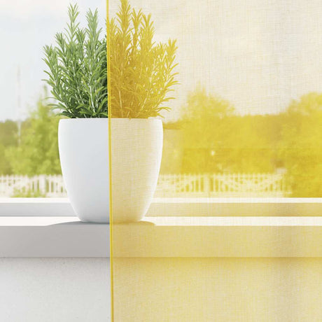Vidaxl gordijnen voile met lussen 2 st 140x225 cm geel