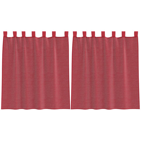 Vidaxl gordijnen voile met lussen 2 st 140x140 cm wijnrood