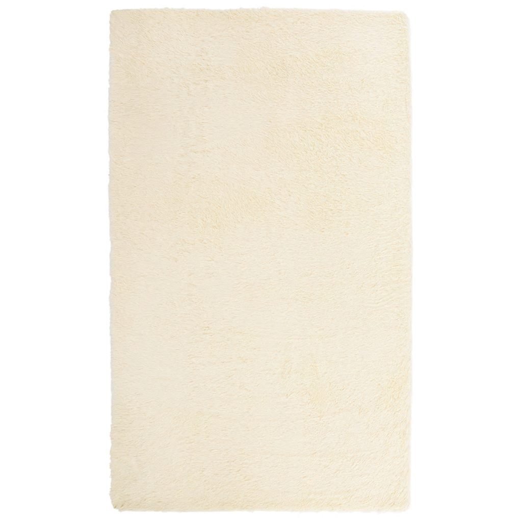 Vidaxl hoogpolig vloerkleed navarra 60x100 cm polyester crèmekleurig