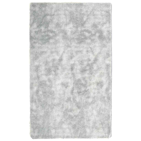 Vidaxl hoogpolig vloerkleed navarra 60x100 cm polyester zilvergrijs