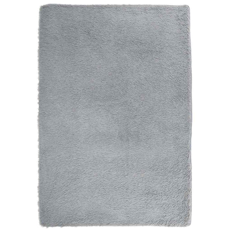 Vidaxl hoogpolig vloerkleed navarra 120x170 cm polyester lichtgrijs