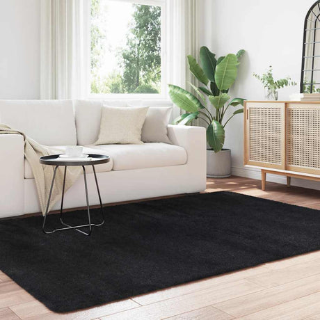 Vidaxl hoogpolig vloerkleed navarra 160x230 cm polyester zwart