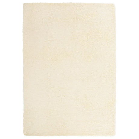 Vidaxl hoogpolig vloerkleed navarra 160x230 cm polyester crèmekleurig