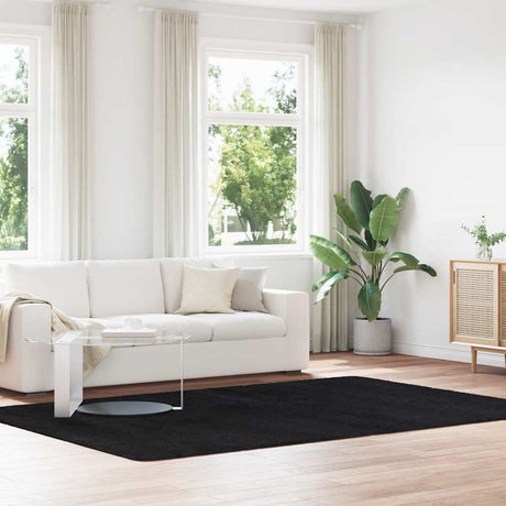 Vidaxl hoogpolig vloerkleed navarra 200x290 cm polyester zwart