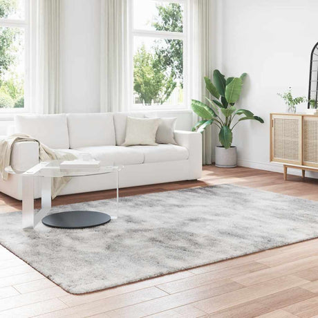 Vidaxl hoogpolig vloerkleed navarra 200x290 cm polyester zilvergrijs