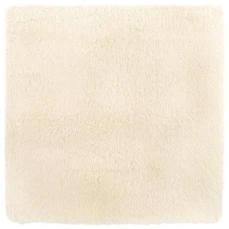 Vidaxl hoogpolig vloerkleed navarra 120x120 cm polyester crèmekleurig