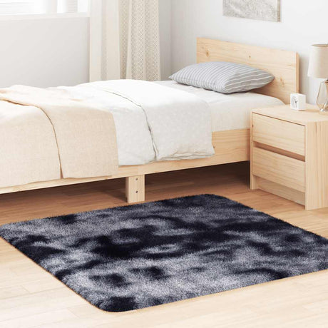 Vidaxl hoogpolig vloerkleed navarra 120x120 cm polyester donkergrijs