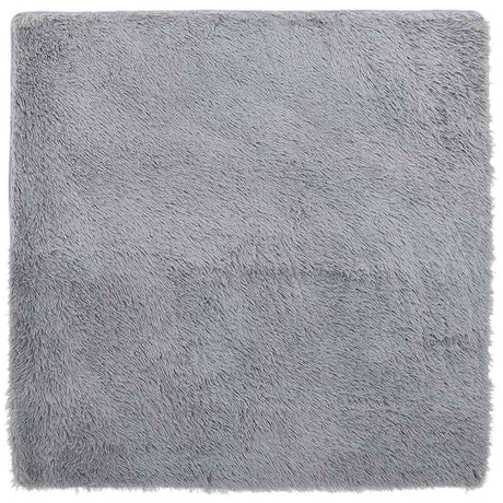 Vidaxl hoogpolig vloerkleed navarra 120x120 cm polyester lichtgrijs