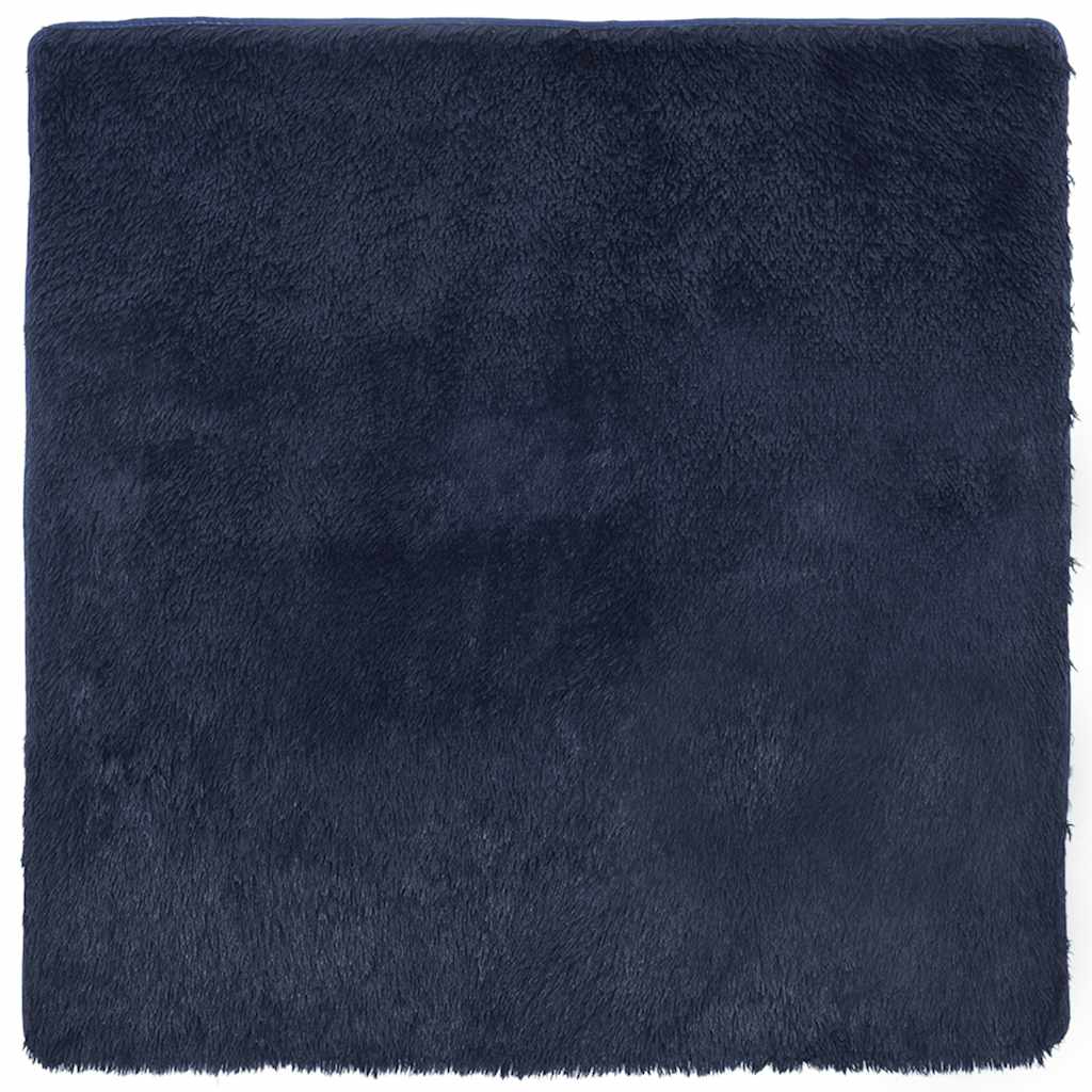 Vidaxl hoogpolig vloerkleed navarra 120x120 cm polyester marineblauw