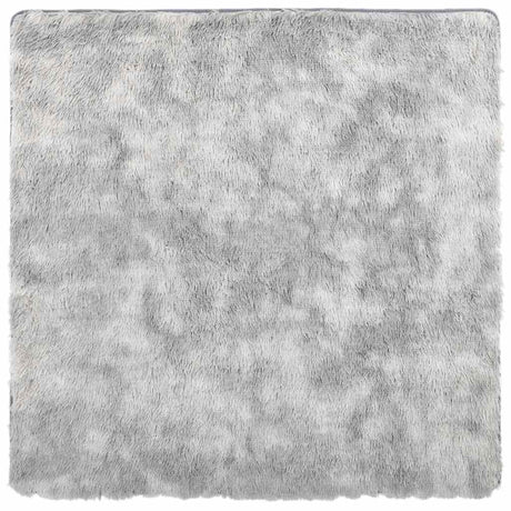 Vidaxl hoogpolig vloerkleed navarra 240x240 cm polyester zilvergrijs