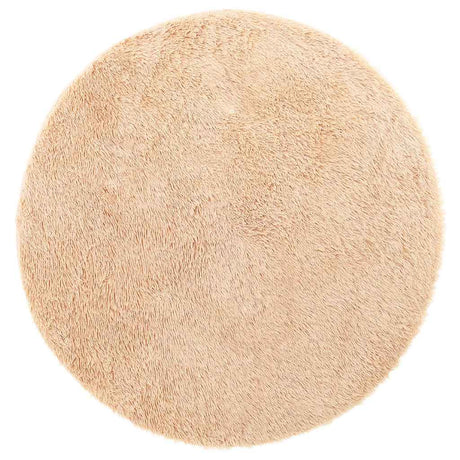 Vidaxl hoogpolig vloerkleed navarra 100x100 cm polyester beige