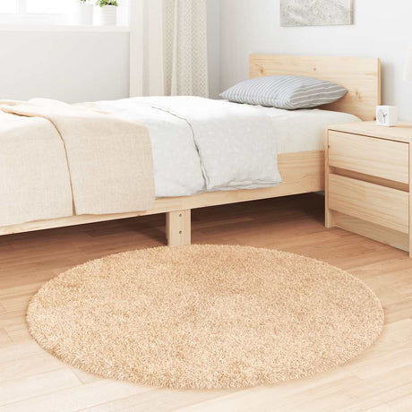 Vidaxl hoogpolig vloerkleed navarra 100x100 cm polyester beige
