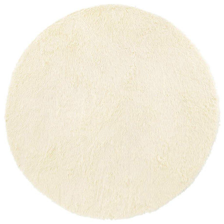 Vidaxl hoogpolig vloerkleed navarra 100x100 cm polyester crèmekleurig