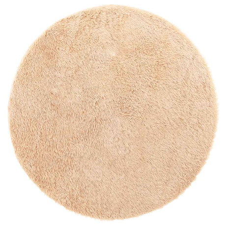 Vidaxl hoogpolig vloerkleed navarra 120x120 cm polyester beige