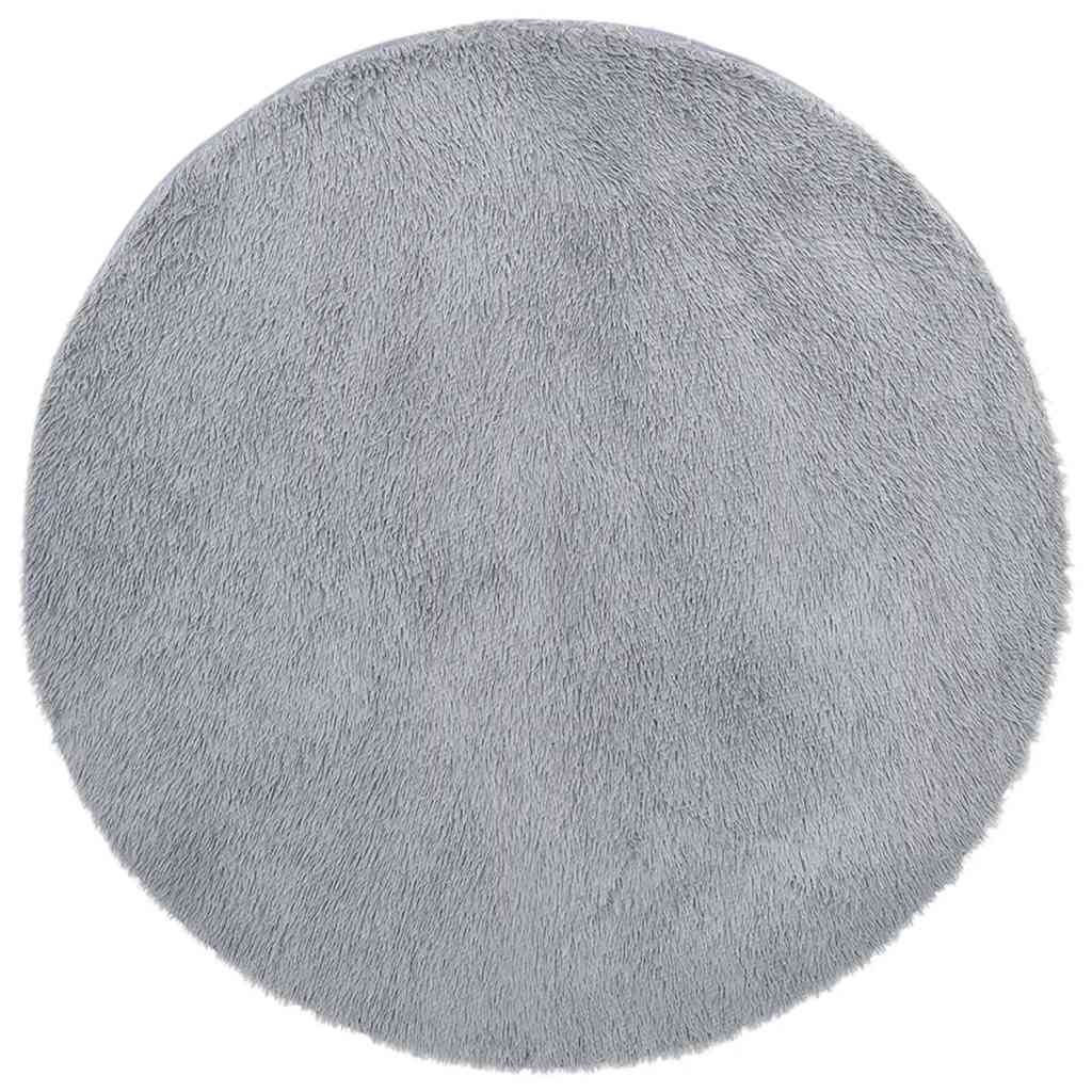 Vidaxl hoogpolig vloerkleed navarra 120x120 cm polyester lichtgrijs